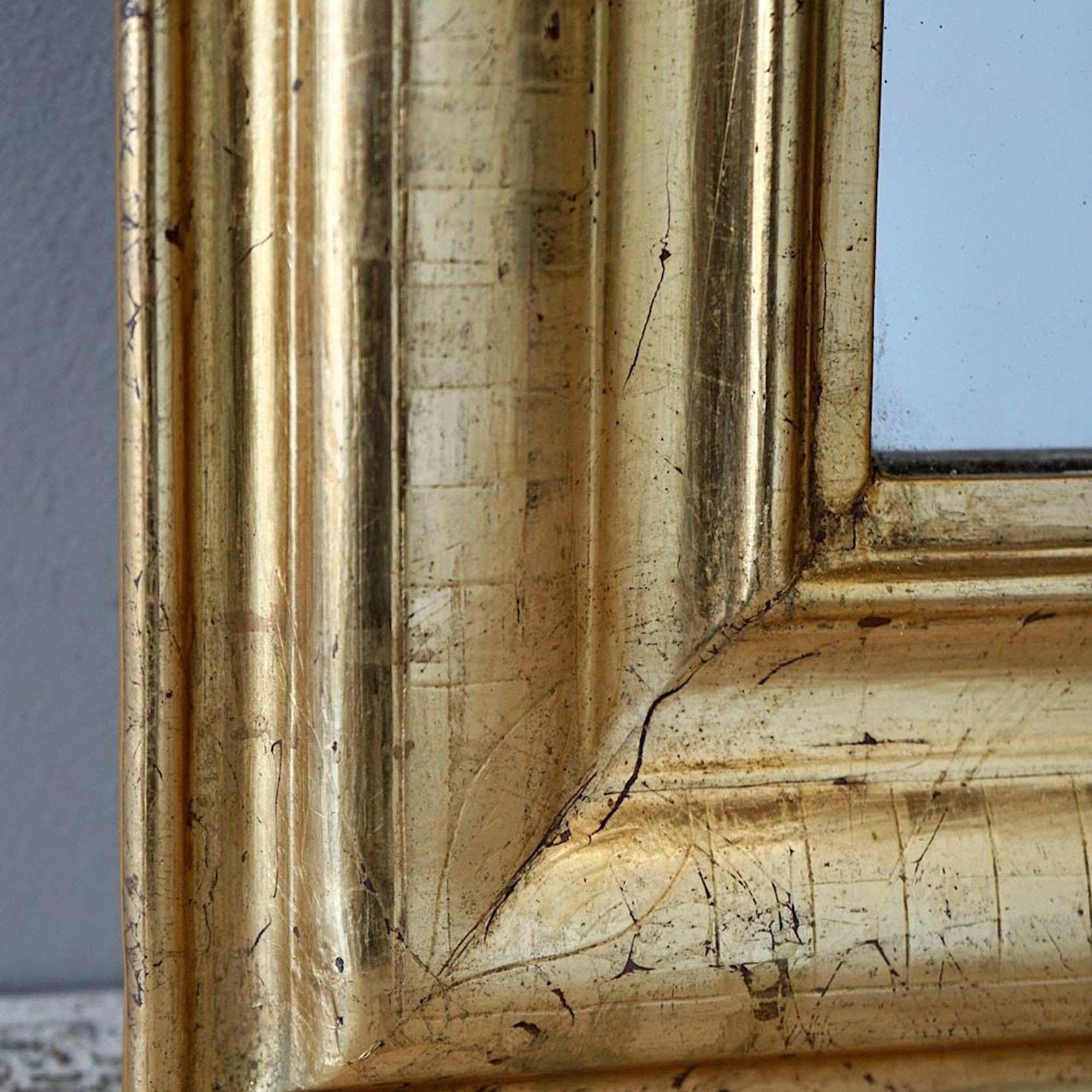 Antique French Louis Philippe Gilded Mirror gallery detail image
