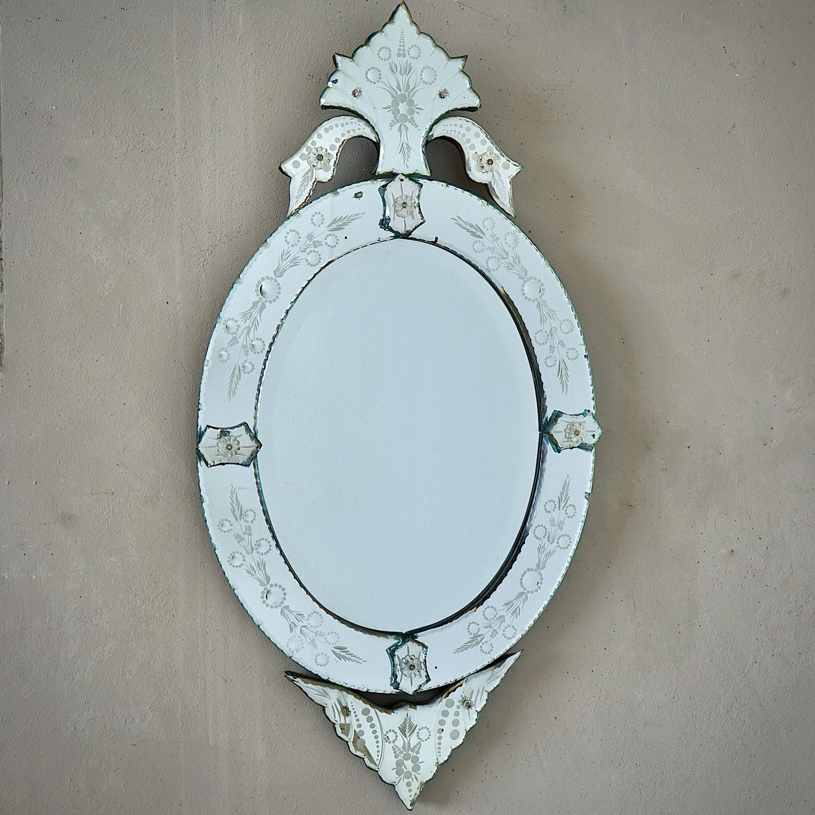 Vintage Venetian Oval Mirror gallery detail image