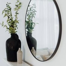 Bella Round Wall Mirror 60 cm | Black gallery detail image