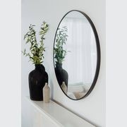 Bella Round Wall Mirror 80 cm | Black gallery detail image