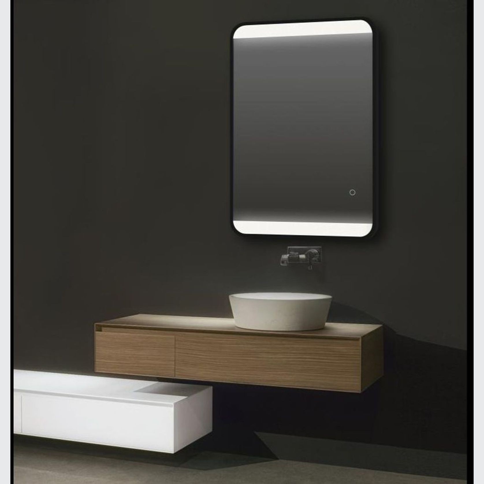 LED Black Framed Mirror 500x700mm gallery detail image
