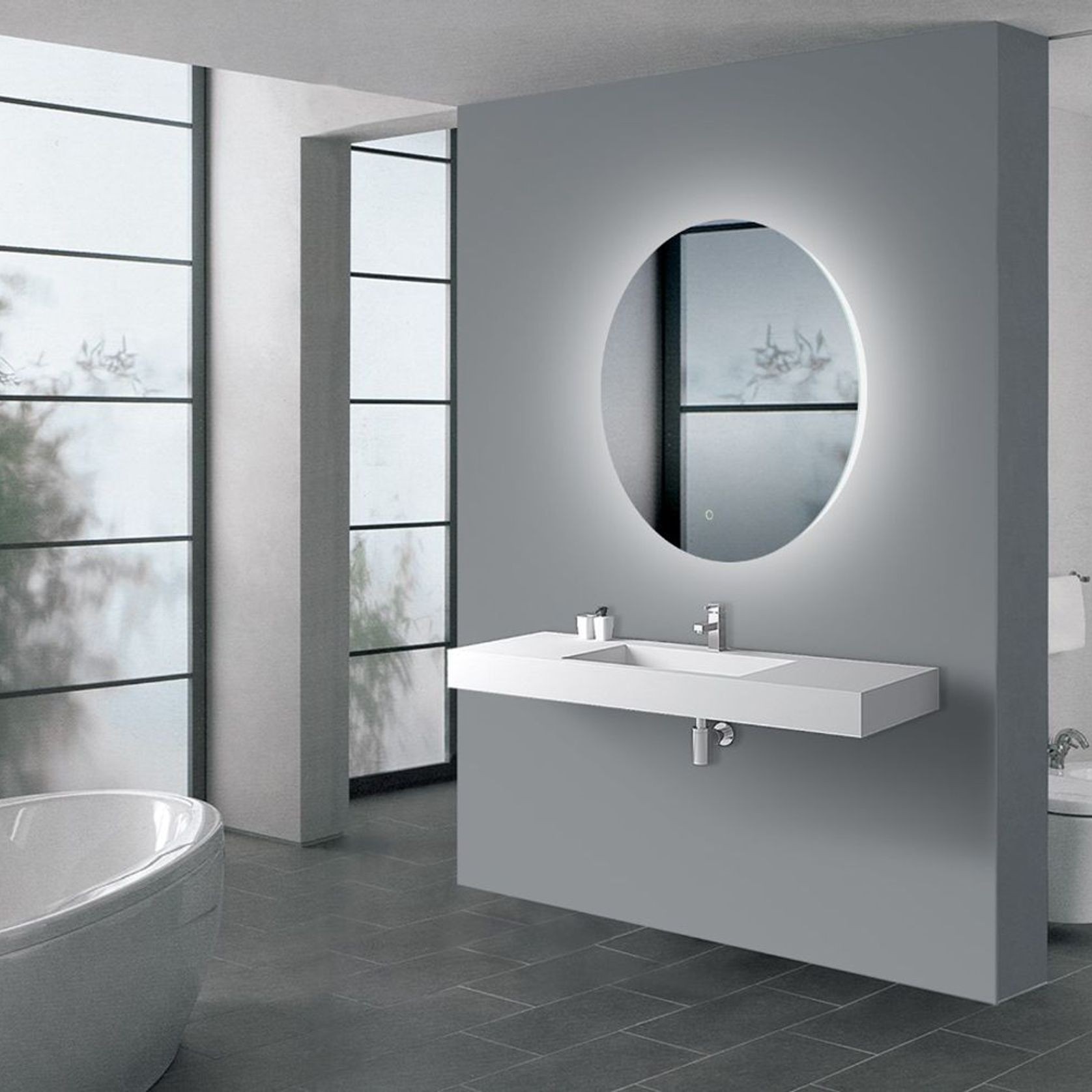 Round LED Mirror LM-LED-R1-7575 gallery detail image