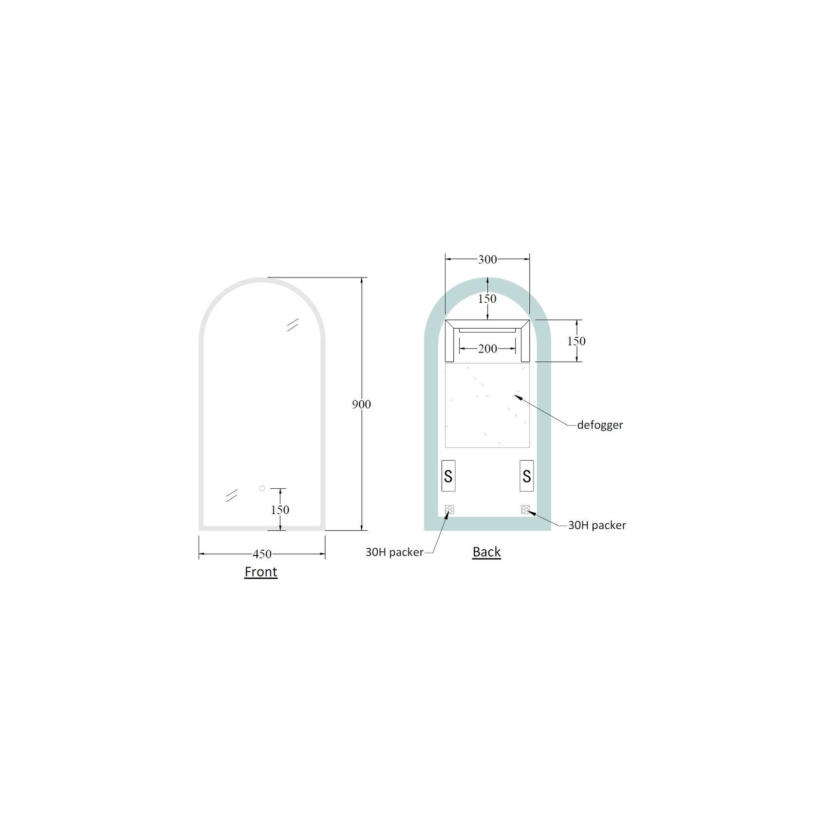 Code Solace Arc Led Mirror gallery detail image