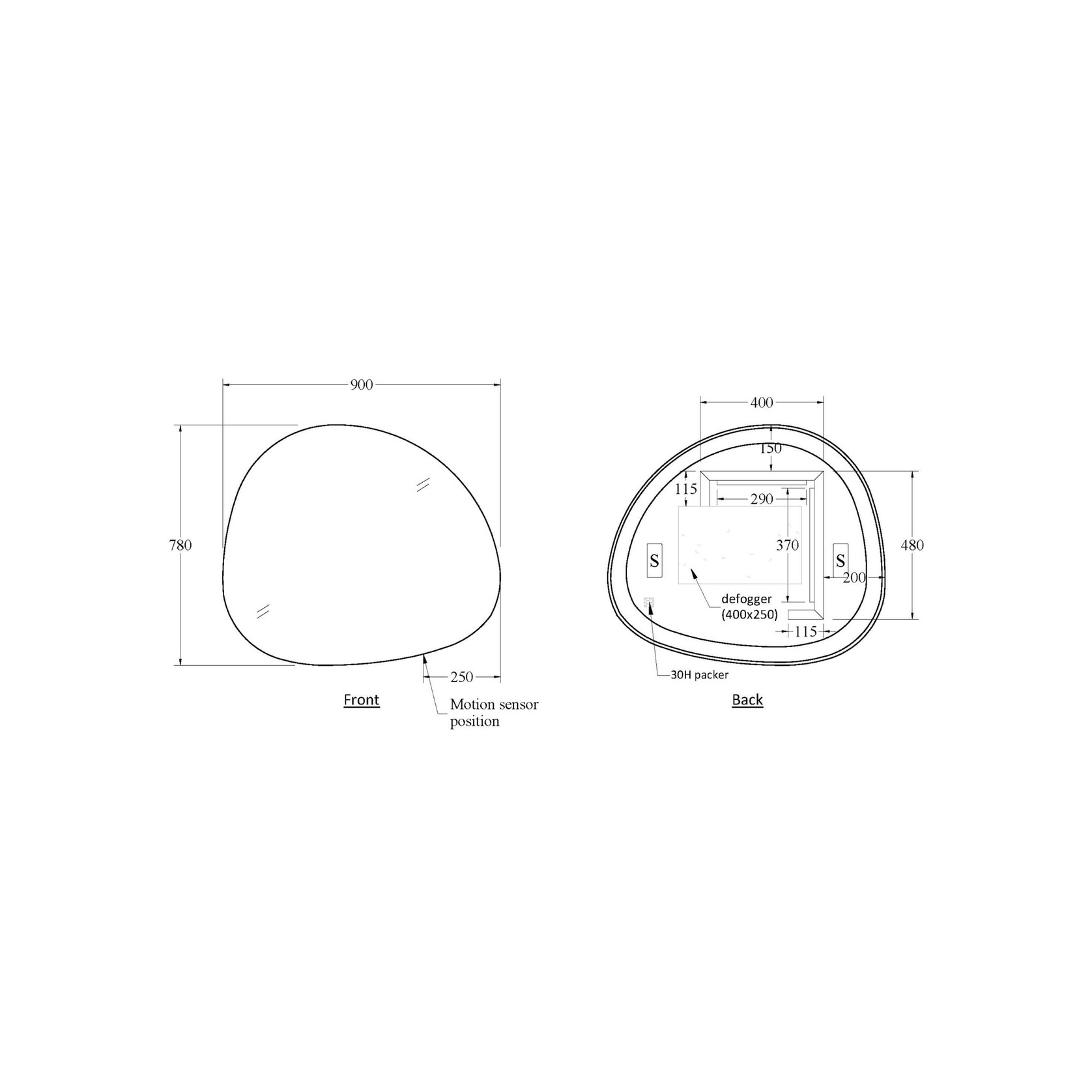 Code Euro Pond 900 LED Mirror gallery detail image