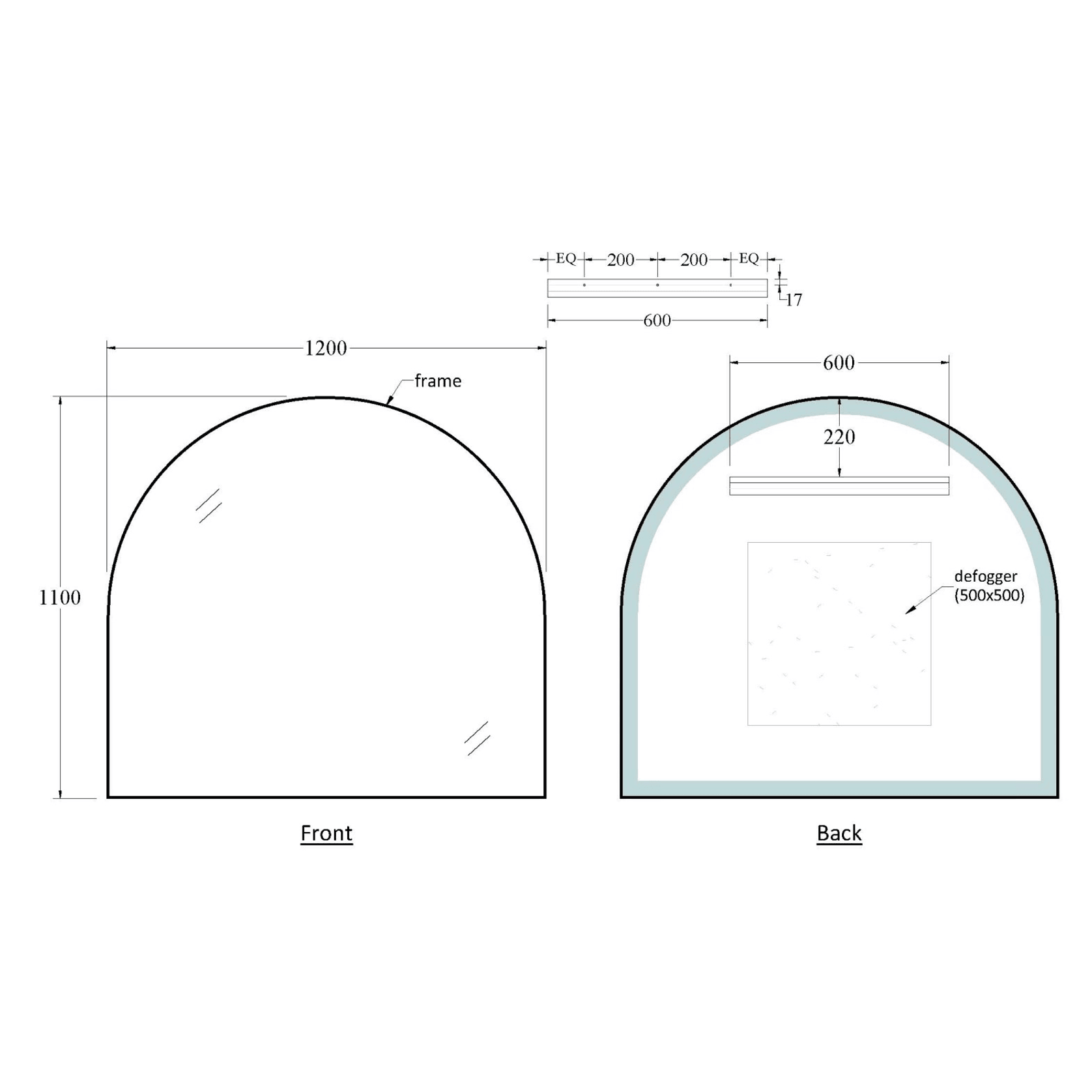 CODE Aspect 1200 Arch Framed Mirror Range gallery detail image