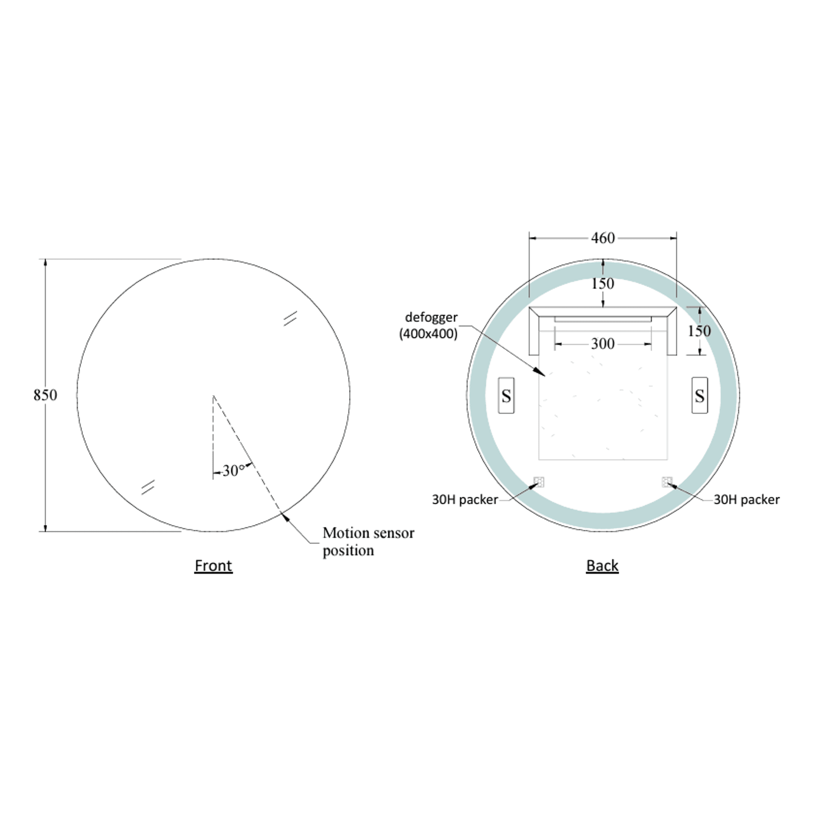 CODE Euro Round Led Mirror Range gallery detail image