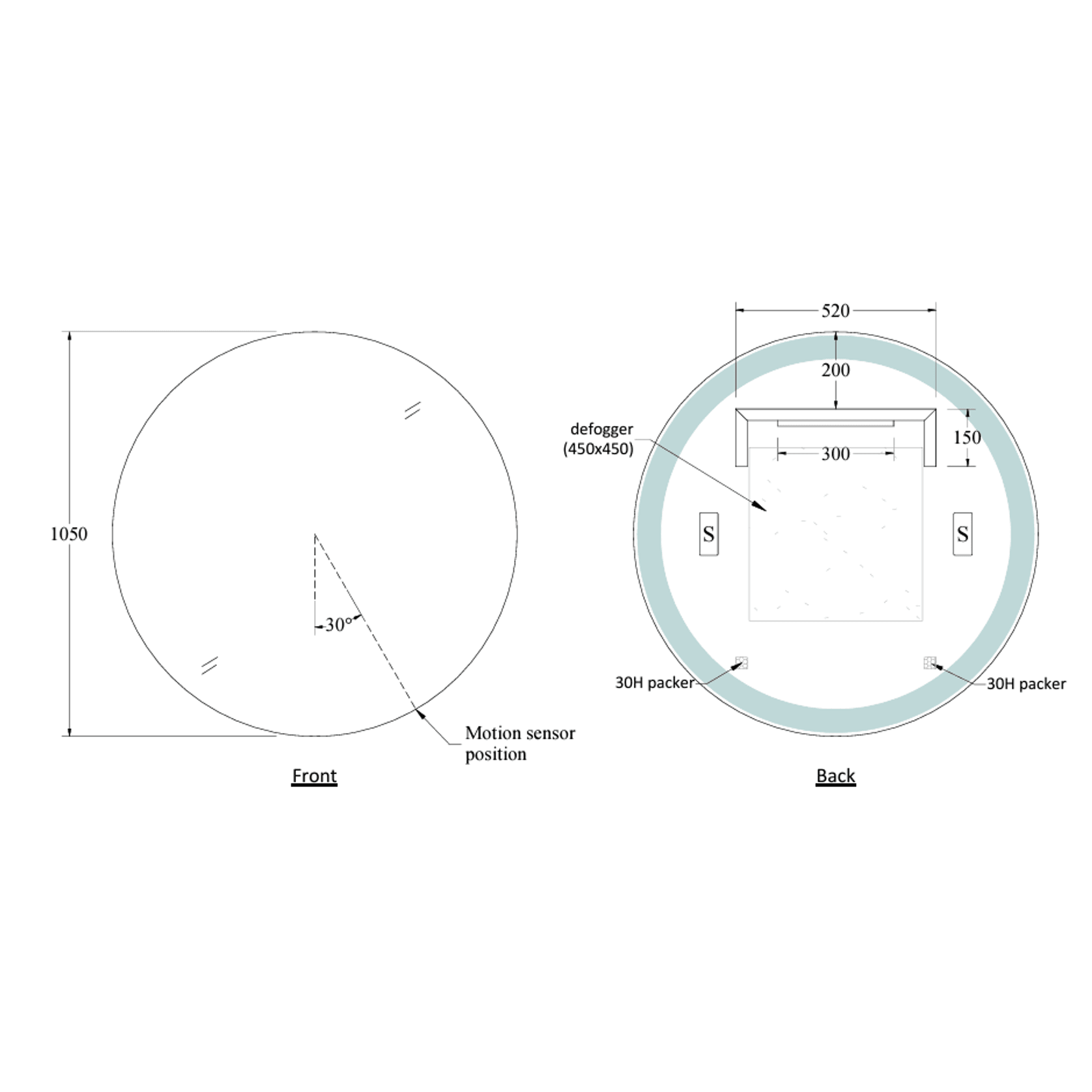 CODE Euro Round Led Mirror Range gallery detail image
