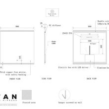 Titan Square LED Mirror 900mm x 900mm gallery detail image