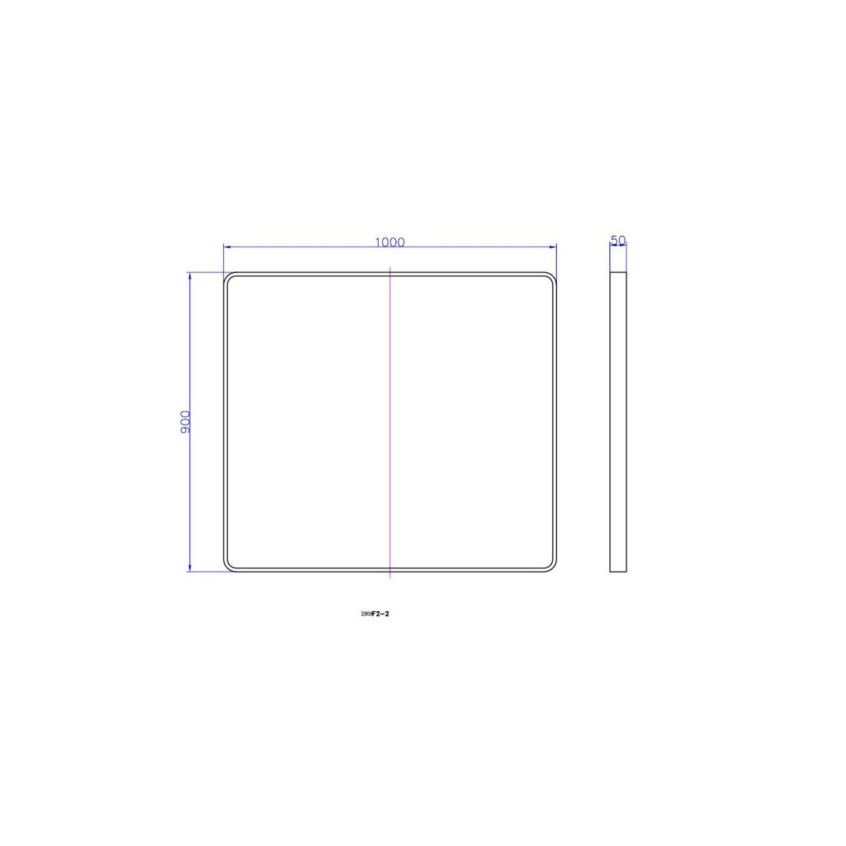 iStone 900 x 1000mm Square Mirror Matte Black gallery detail image