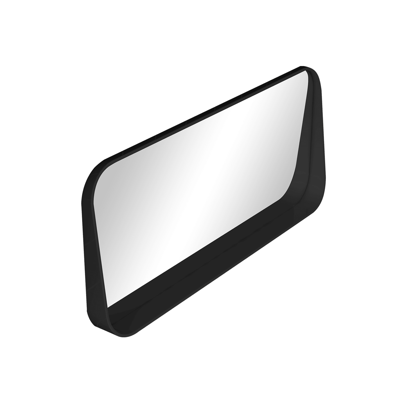 iStone 1100mm Rectangular Mirror with Shelf Matte Black gallery detail image