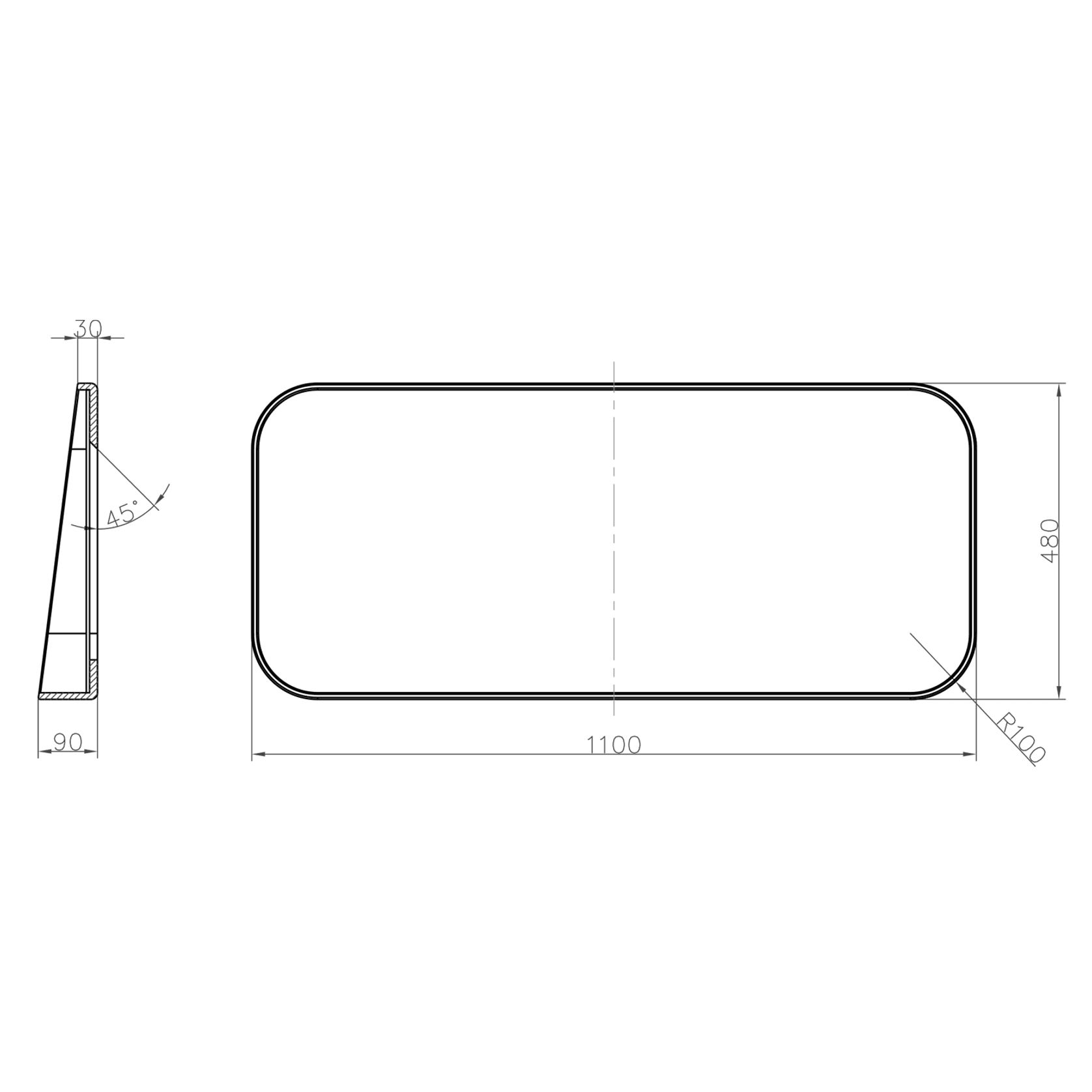 iStone 1100mm Rectangular Mirror with Shelf Matte White gallery detail image