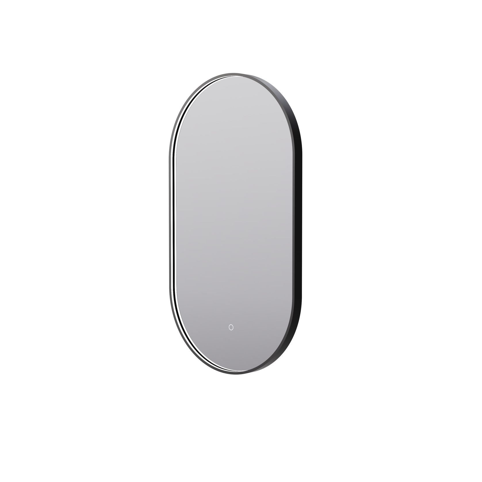 Eclipse Obround Black LED Framed Mirror with Demister gallery detail image
