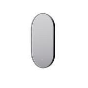 Eclipse Obround Black LED Framed Mirror with Demister gallery detail image
