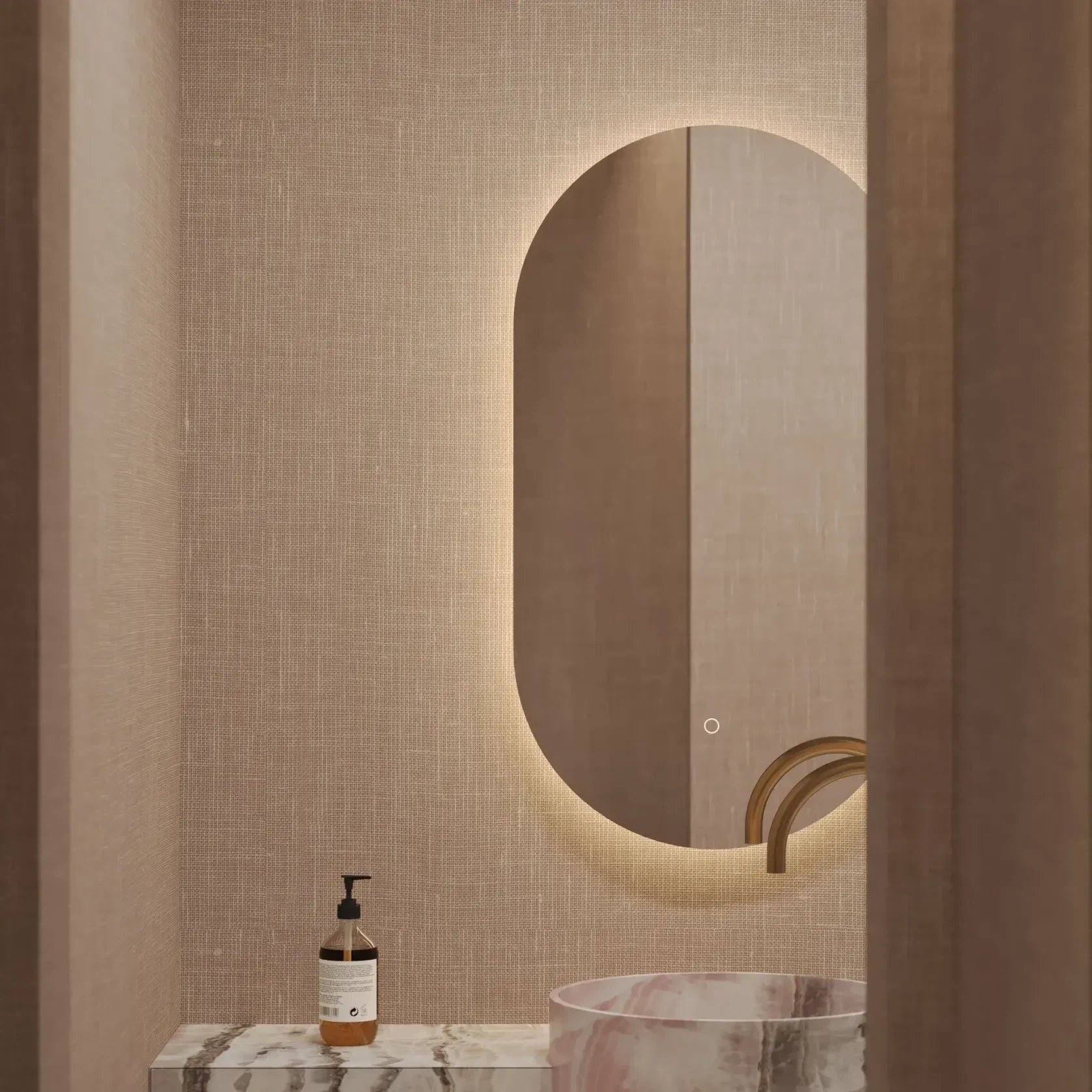 Elara LED Oval Bathroom Mirror | 900 x 500 gallery detail image