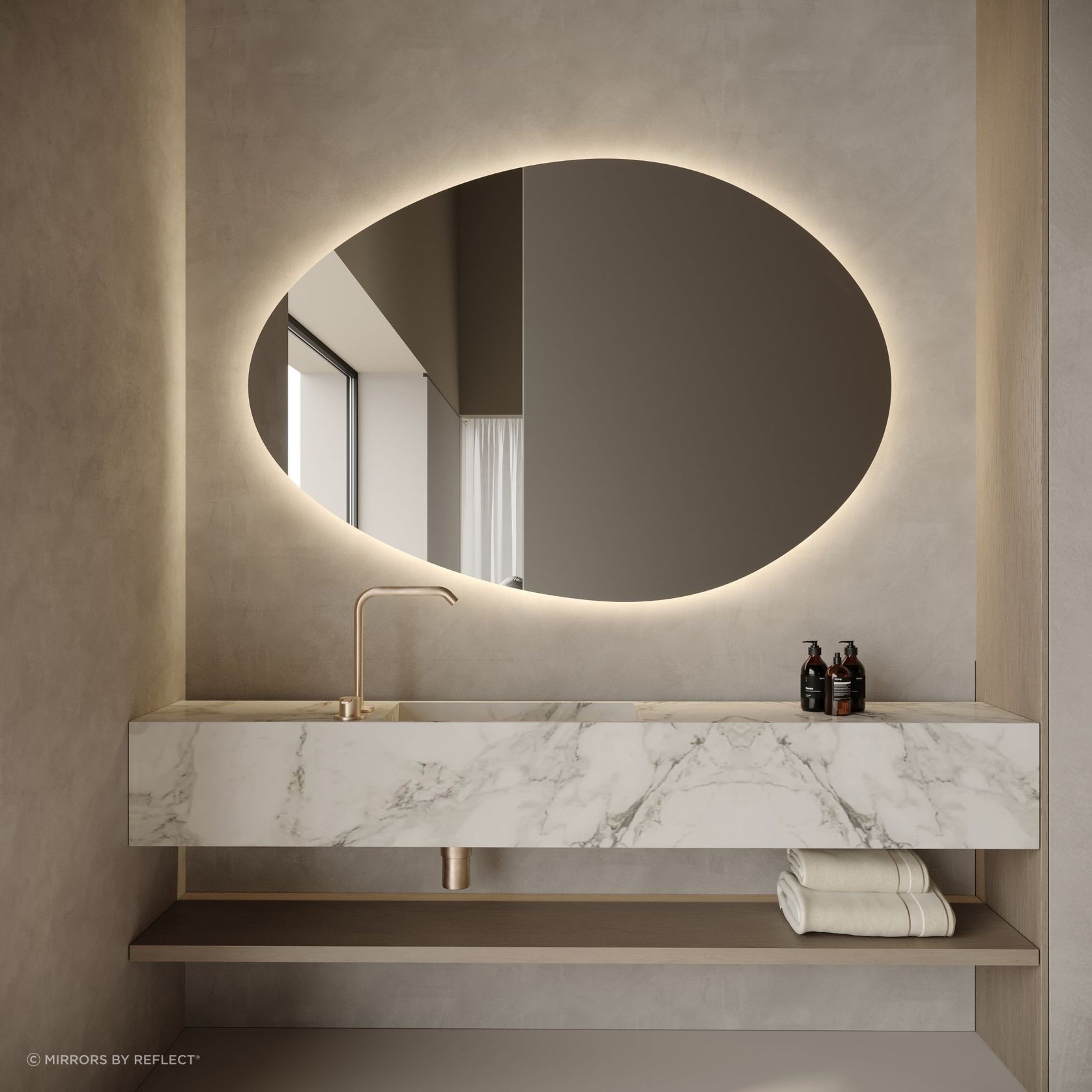 Fia | LED Bathroom Mirror | 1450 x 1000 gallery detail image
