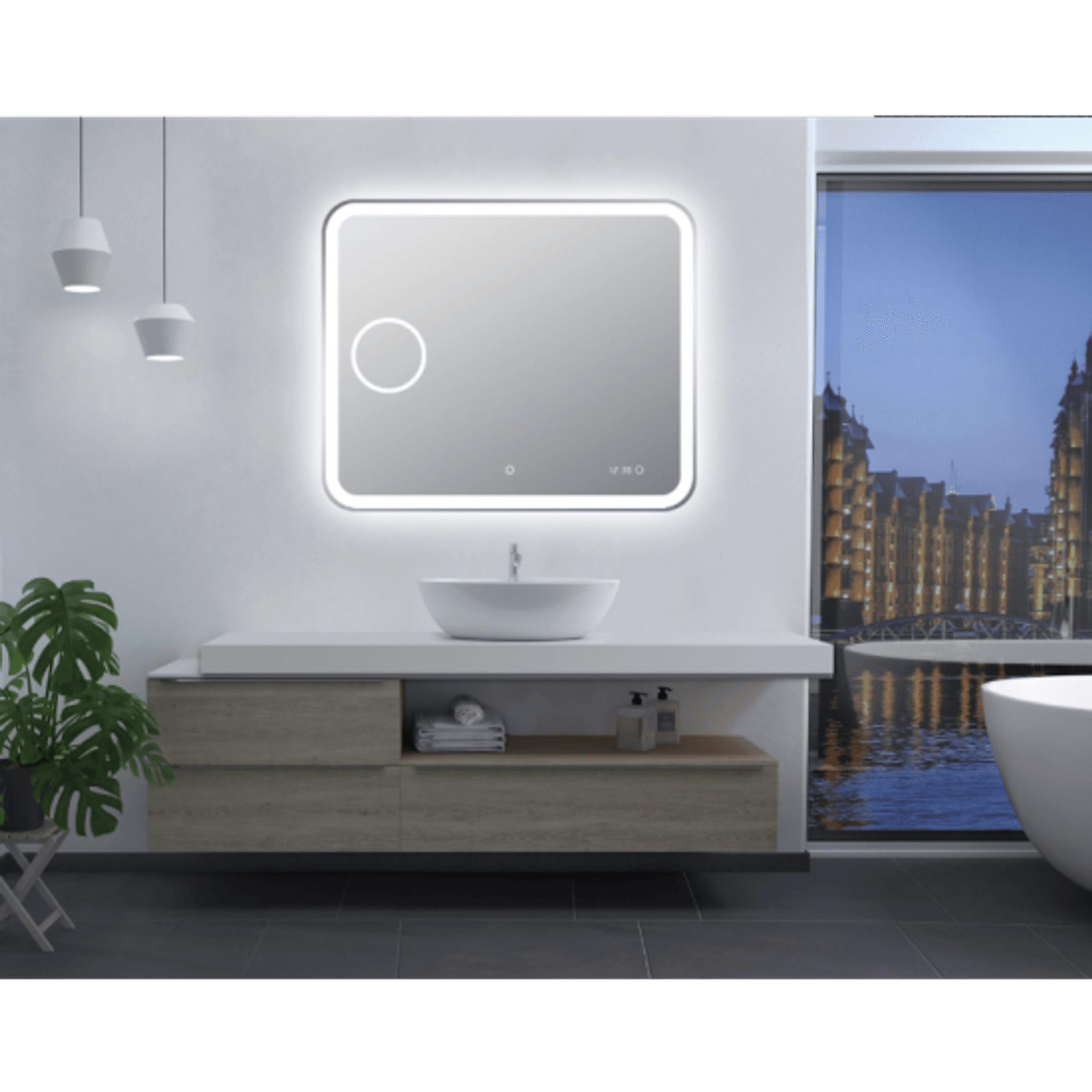 LED Rectangle Mirror 900x750mm gallery detail image