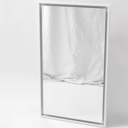 Capri Rectangle Mirror with Matte White Stone Frame and LED light gallery detail image