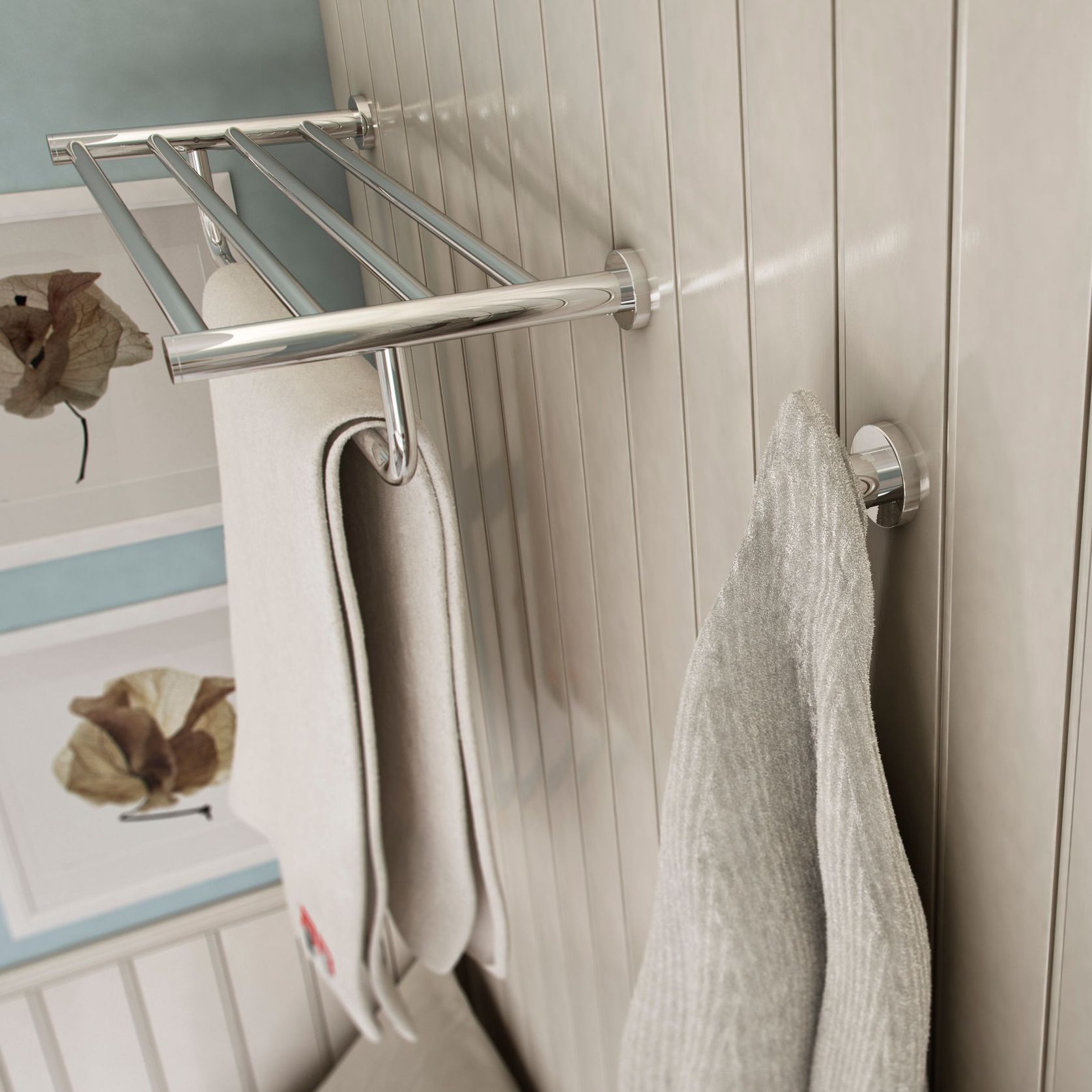 8593 Towel Shelf with Hang Bar 650mm gallery detail image
