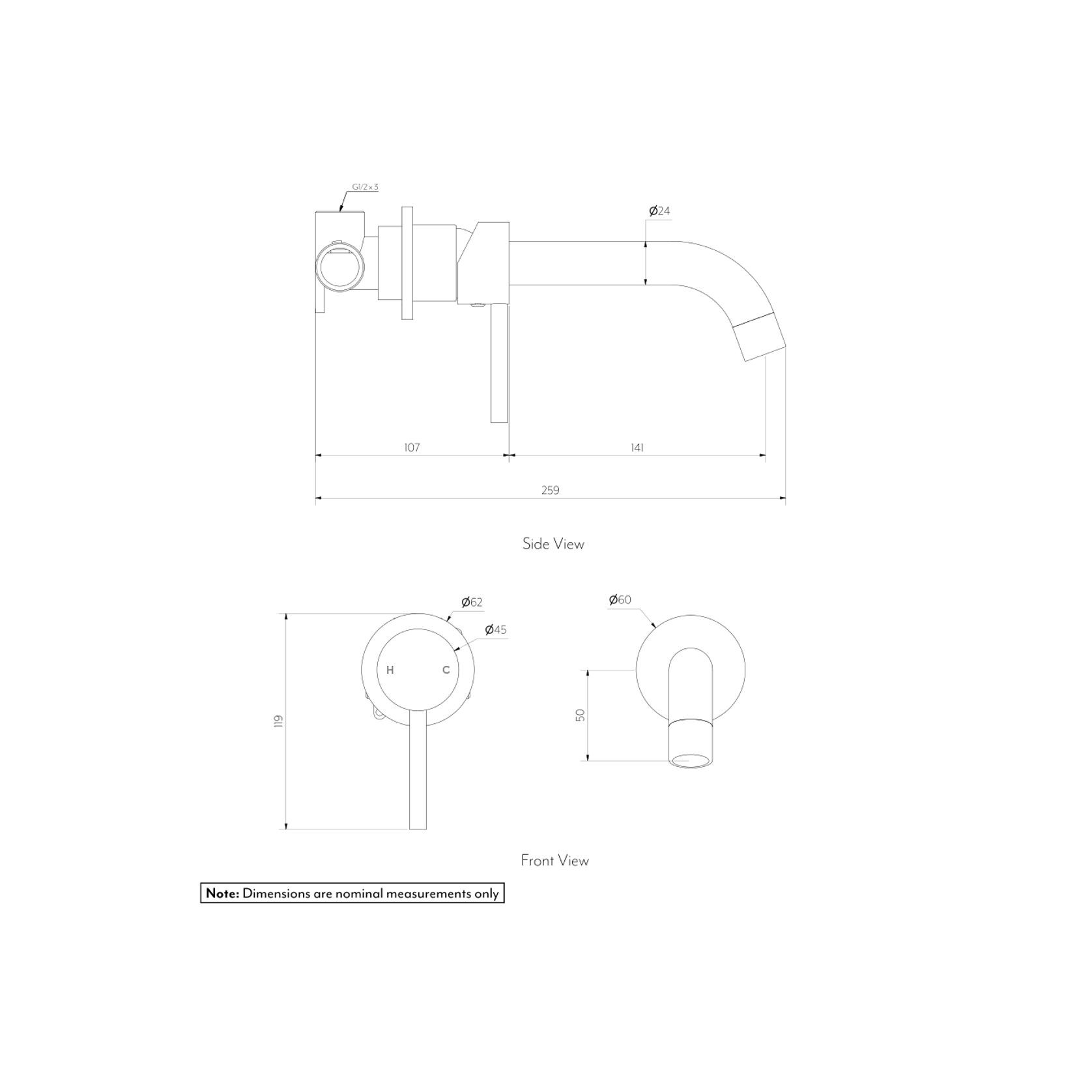 Elysian Minimal Mixer & Spout Set | White gallery detail image