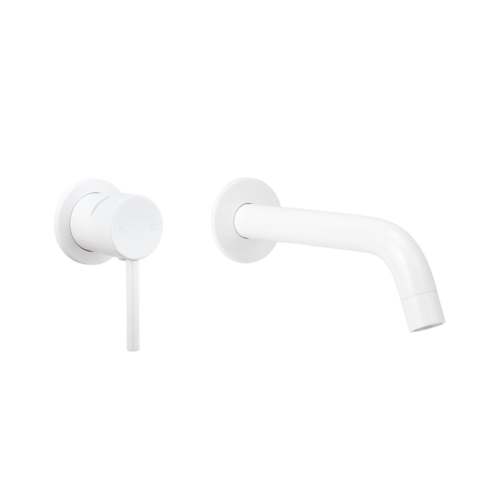Elysian Minimal Mixer & Spout Set | White gallery detail image