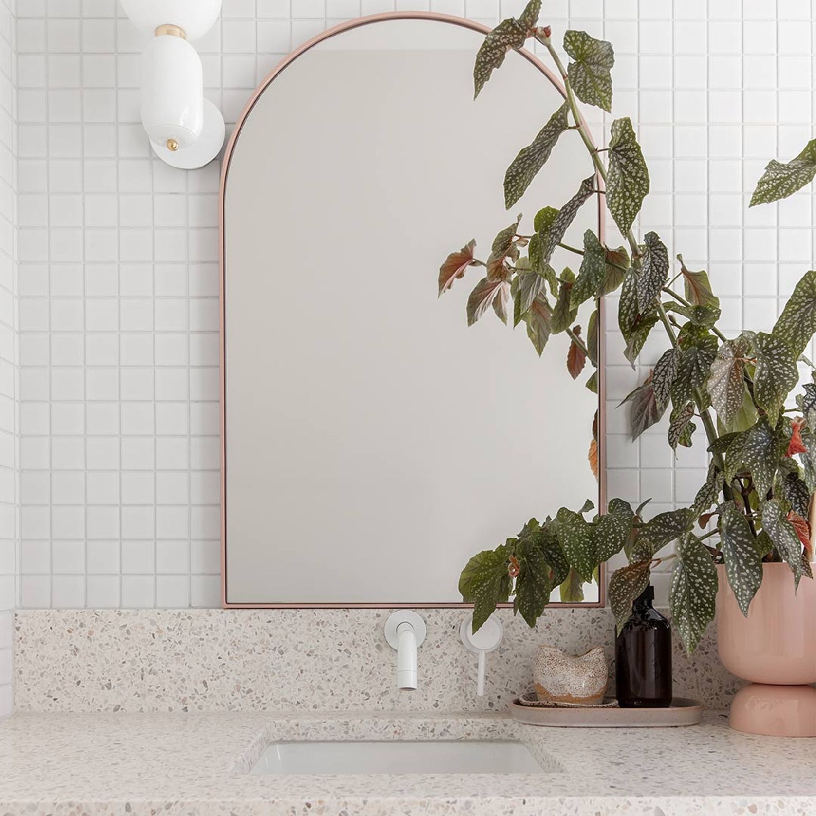 Elysian Minimal Mixer & Spout Set | White gallery detail image