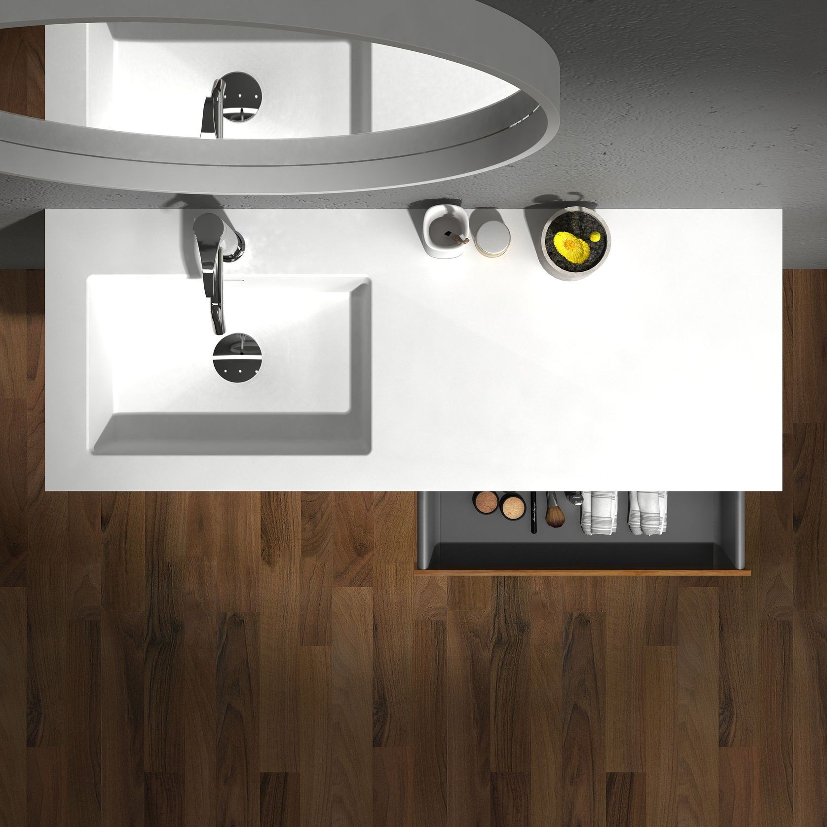 1200mm Wall Hung Solid Surface Vanity 1200mm G38483-3 gallery detail image