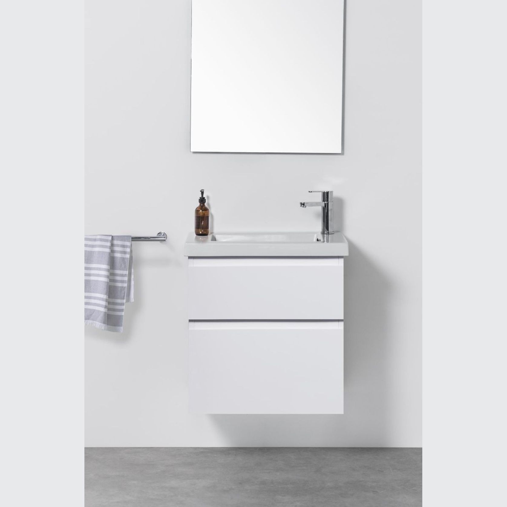 Cangas Slim Wall-Hung Vanity, 2 Drawers gallery detail image