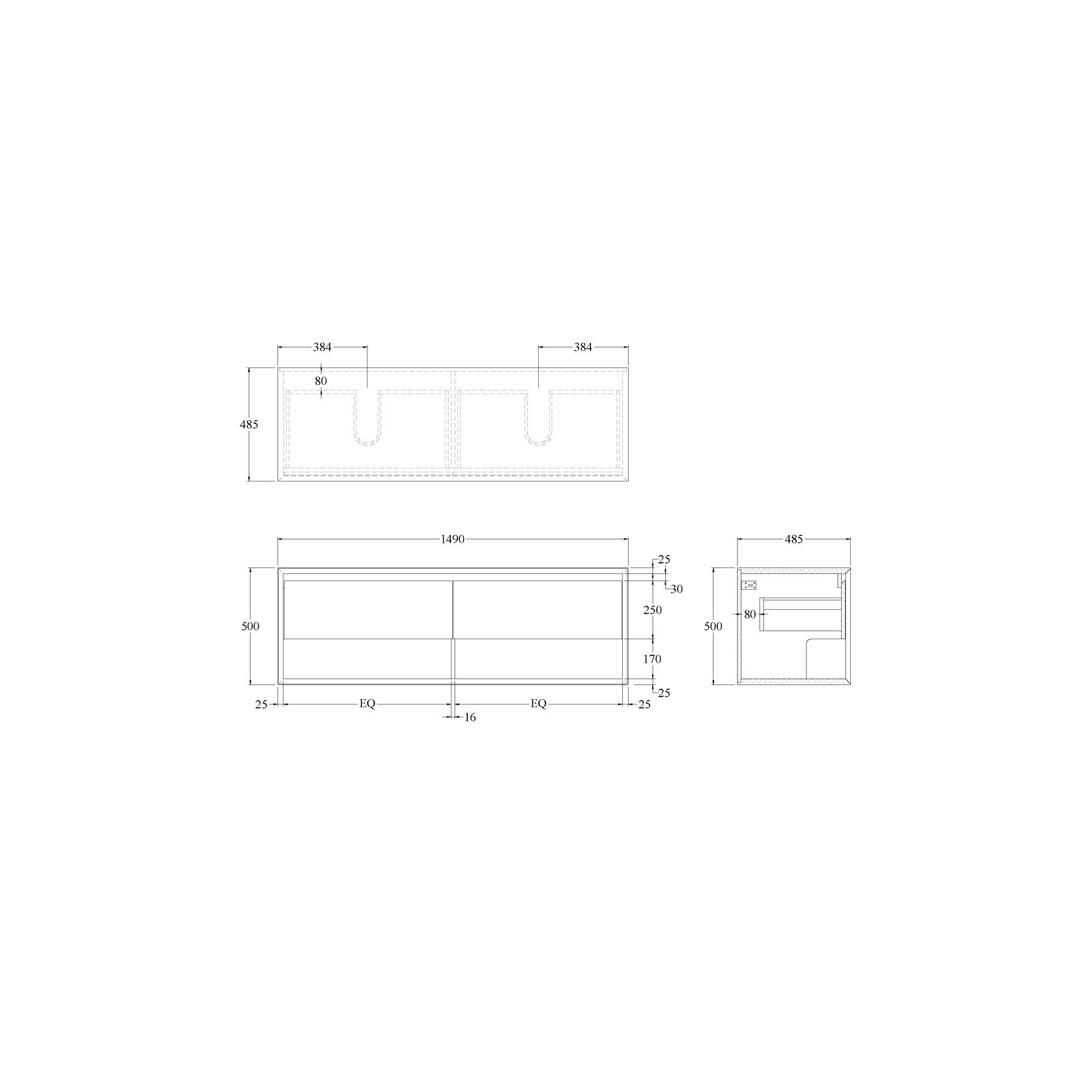 Code Form Waterproof Open Shelf Vanity Range gallery detail image