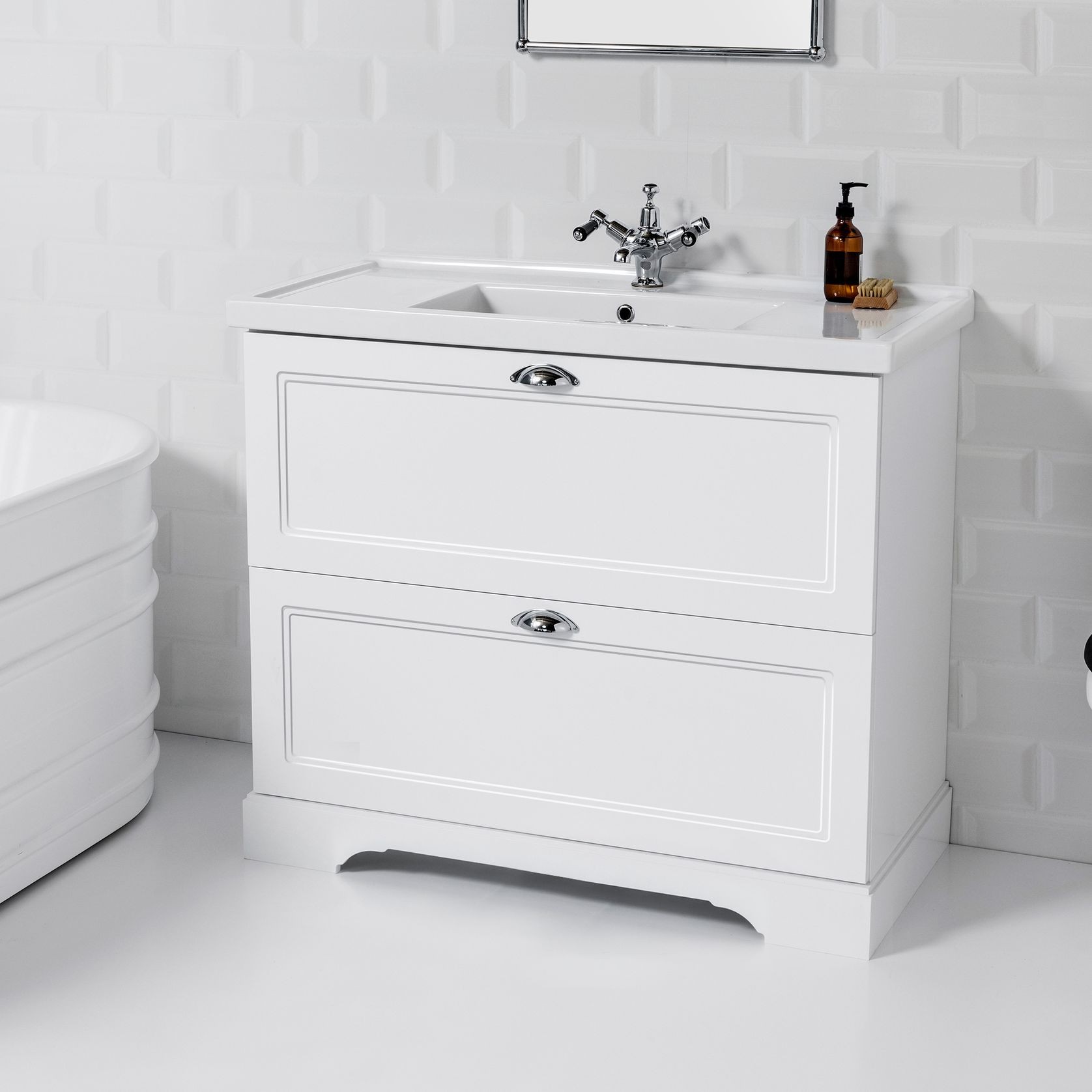 English Classic Floorstanding Vanity, 2 Drawers gallery detail image