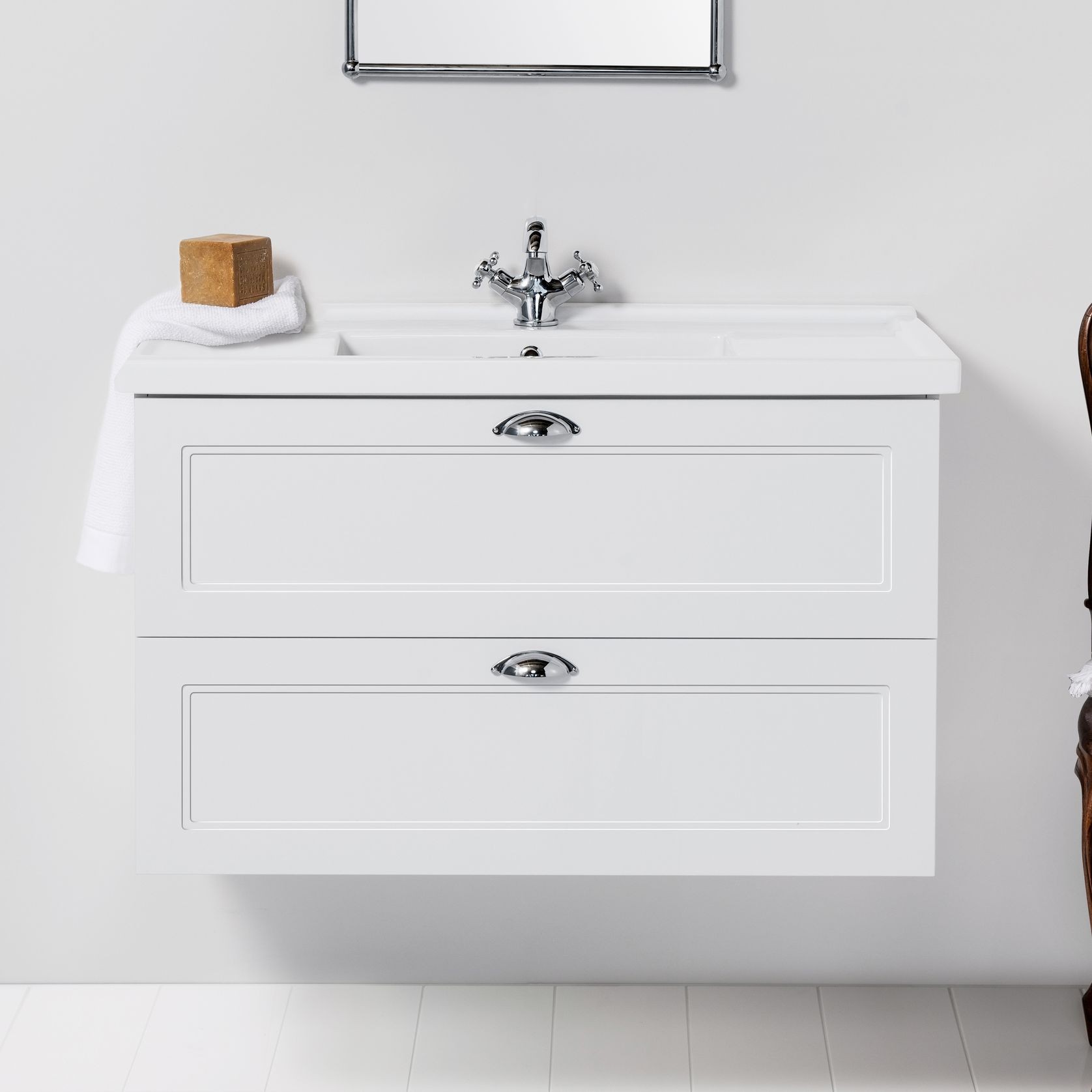 English Classic Wall-Hung Vanity, 2 Drawers gallery detail image