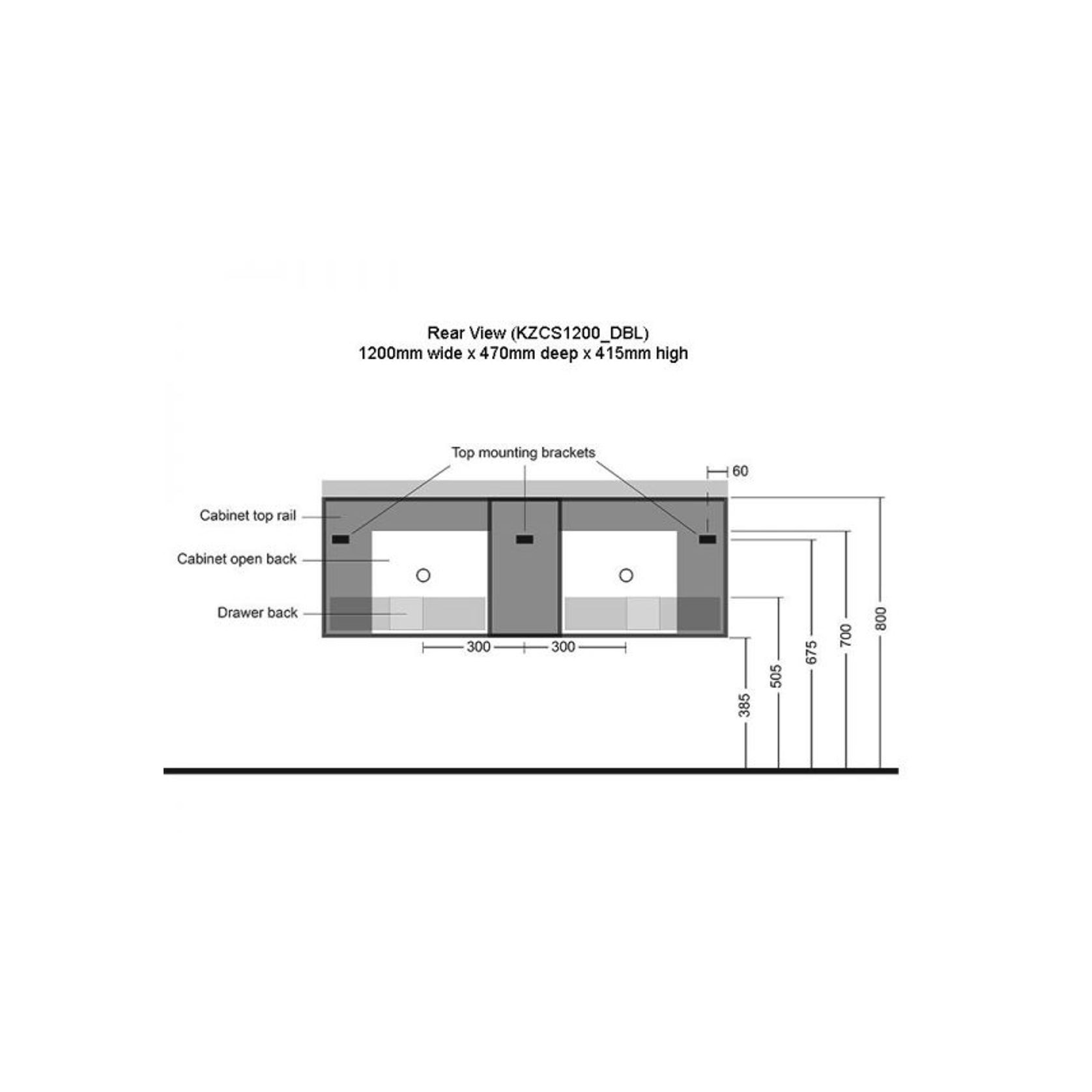 Kzoao 1200mm Dual Basin Vanity Beech Wood Grain gallery detail image