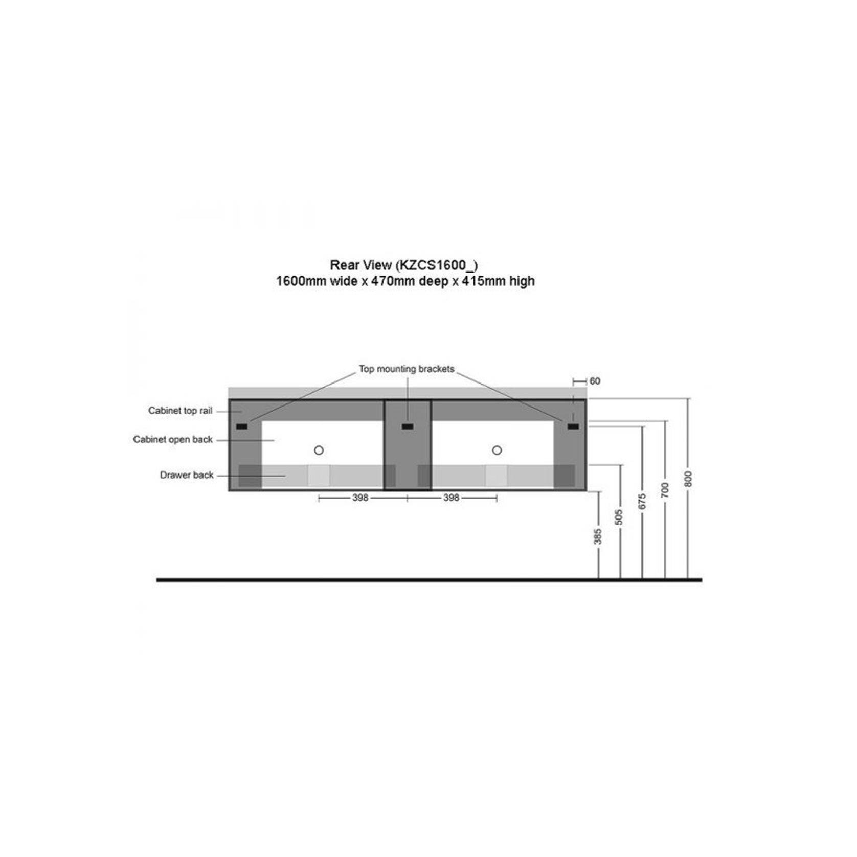 Kzoao 1600mm Vanity Black Wood Grain gallery detail image