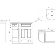 Kzoao 900mm Grey England Freestanding Vanity (right) gallery detail image