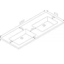 Kzoao 1200mm Honed Dual Bowl Lexus Top Matte White gallery detail image