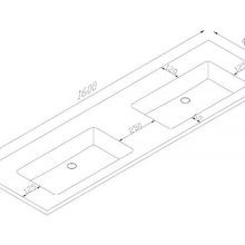 Kzoao 1600mm Honed Dual Bowl Lexus Top Matte White gallery detail image