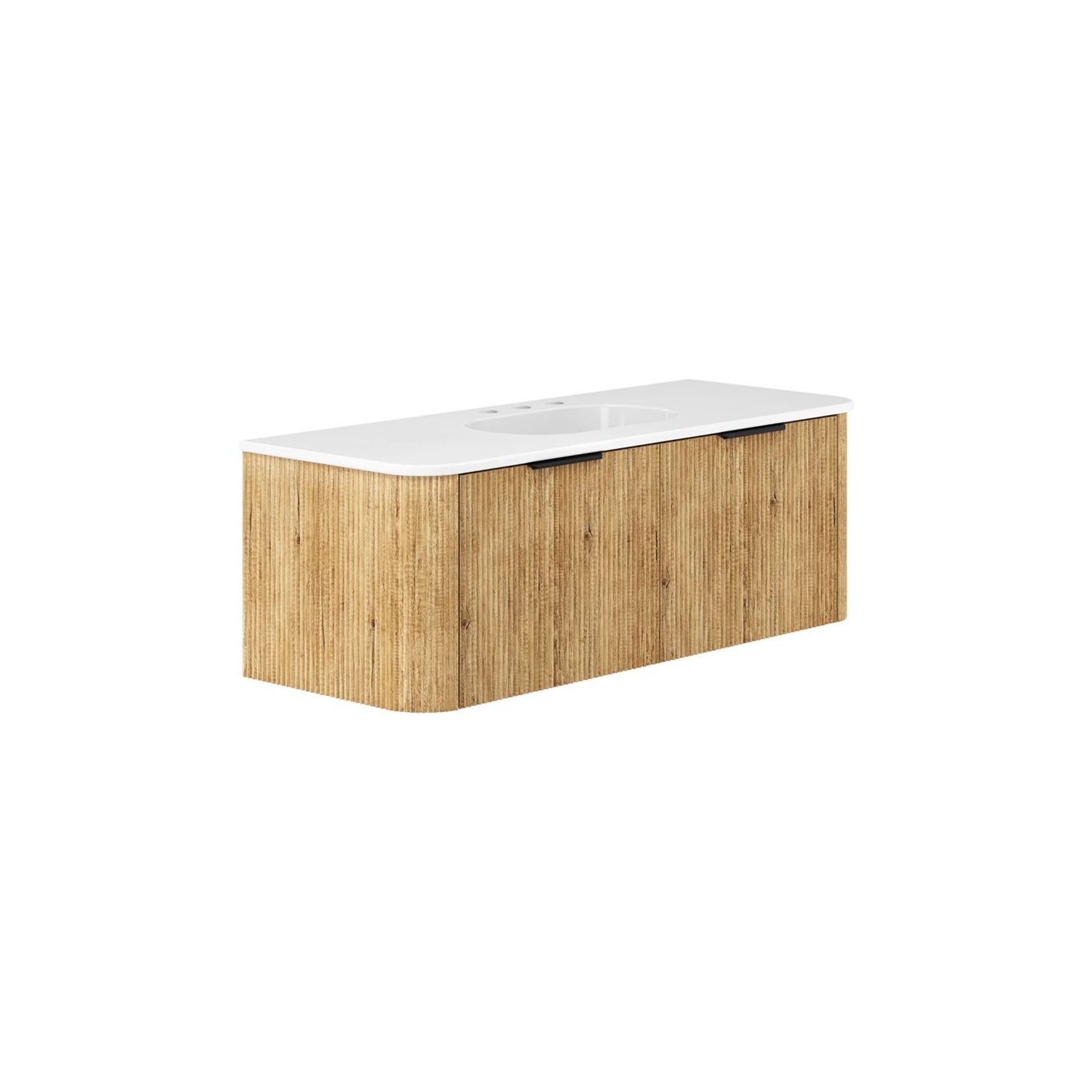 Lola Minka Curved Scandi Oak Wall-Hung Vanity gallery detail image