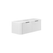 Lola Minka Curved Satin White Wall-Hung Vanity gallery detail image