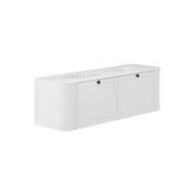 Lola Mila Curved Satin White Wall-Hung Vanity gallery detail image