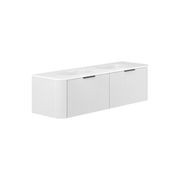 Lola Minka Curved Satin White Wall-Hung Vanity gallery detail image
