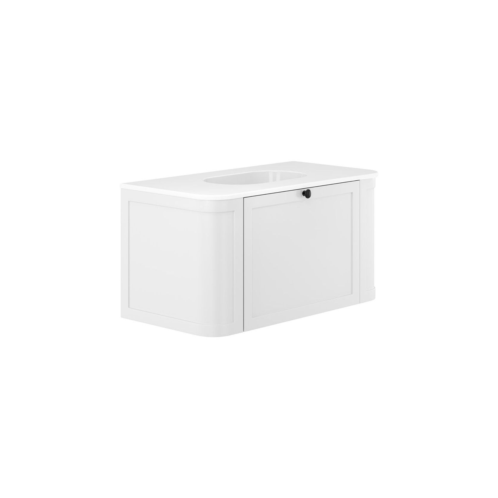 Lola Mila Curved Satin White Wall-Hung Vanity gallery detail image