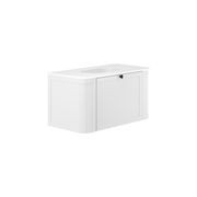 Lola Mila Curved Satin White Wall-Hung Vanity gallery detail image
