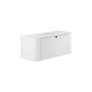 Lola Matte Mila Curved Satin White Wall-Hung Vanity gallery detail image