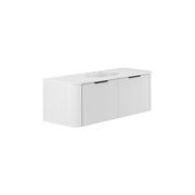 Lola Matte Minka Curved Satin White Wall-Hung Vanity gallery detail image