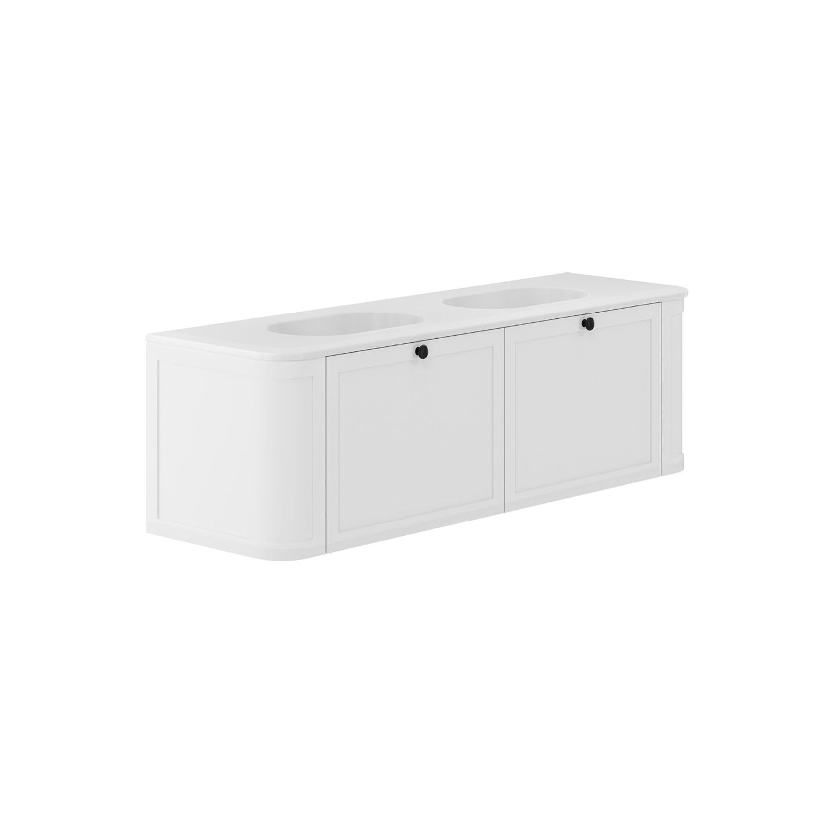 Lola Matte Mila Curved Satin White Wall-Hung Vanity gallery detail image