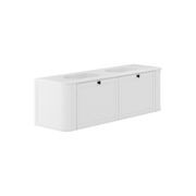 Lola Matte Mila Curved Satin White Wall-Hung Vanity gallery detail image