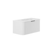 Lola Matte Minka Curved Satin White Wall-Hung Vanity gallery detail image