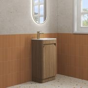 Aulic Mini Hartelle Fluted Floor Standing Oak Cabinet gallery detail image