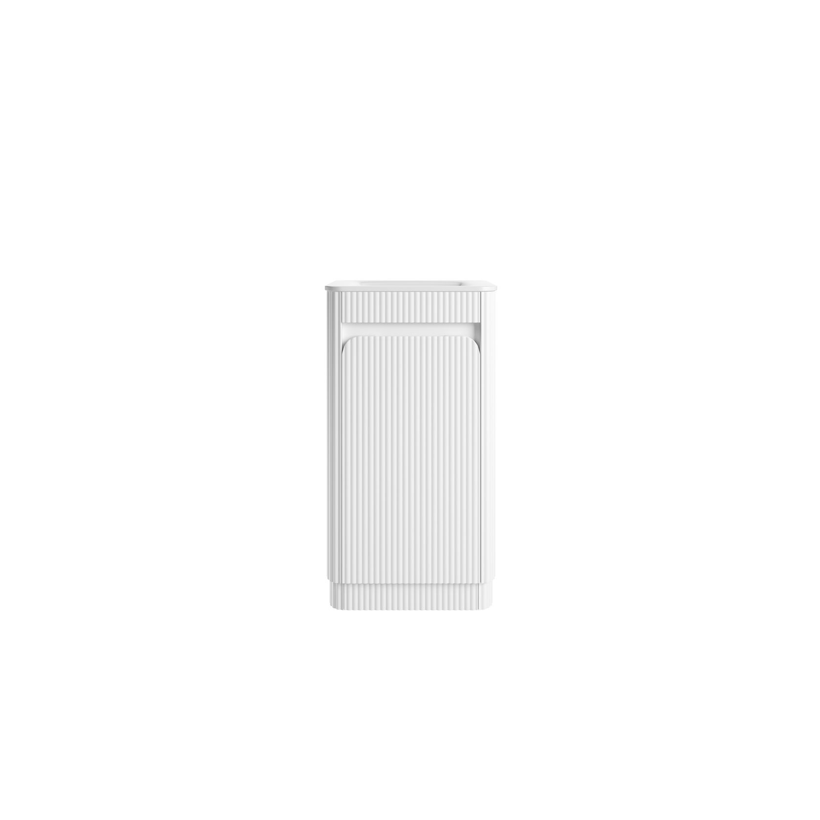 Aulic Mini  Fluted Floor Standing Matte White Cabinet gallery detail image