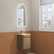 AulicMini Hartelle Fluted Wall Hung Harvest Oak Cabinet gallery detail image