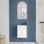 Aulic Mini Ravia Fluted Wall Hung Matte White Cabinet gallery detail image